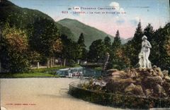 CPA Luchon Le Parc et Statue du Lys 