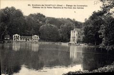 CPA Environs de Chantilly Oise Etangs de Commelles Chateau de la Reine Blanche et Pavillon des Garde