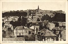 CPA Liseux Calvados Vue Generale La Cathedrale Saint Pierre et l'Eglise Saint Jacques 