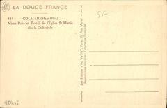 CPA Colmar Haut Rhin Vieux Puits et Portail de l'Eglise St Martin dite la Cathedrale 