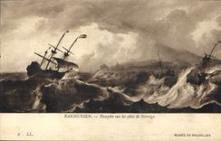 CPA Bakhuysen Tempete sur les cotes de Norvege 