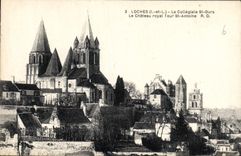 CPA Loches La Collegiale St Ours Le Chateau royal Tour St Antoine 