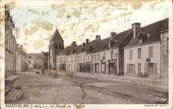 CPA Manthelan La Place de l'Eglise 