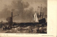 CPA Backhuysen Entree d'un Port Hollandais 