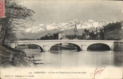 CPA Grenoble Le Pont de l'Hopital et la Chaine des Alpes 
