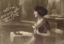 CPA Je l'ai presse sur mon coeur Femme