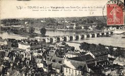 CPA Tours I et L vue generale vers Saint Cyr prise de la Cathedrale 