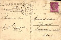 CPA La Douce France Les Alpes Grenoble les bords de l'Isere et les Alpes neigeuses 