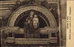 CPA Certosa di Pavia Porticina accesso cappella di destra Borgognone
