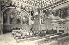 CPA Tours le Nouvel Hotel de Ville la Salle des Mariages 