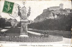 CPA Lourdes Vierge de l'Esplanade et le Fort 