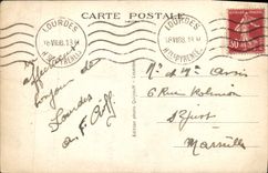 CPA Lourdes la Basilique vue du Chateau Fort 