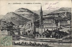 CPA Lourdes Procession a Lourdes 