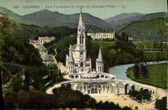 CPA Lourdes vue Flongeante prise du Chateau Fort 