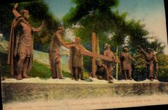 CPA Lourdes le Calvaire VII Station Jesus Tombe pour la deuxieme fois 