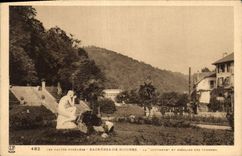 CPA Les Hautes Pyrenees Bagneres de bigorre La Souvence et Escalier des Thermes 
