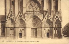 CPA Bayeux La Cathedrale Portail Principal 
