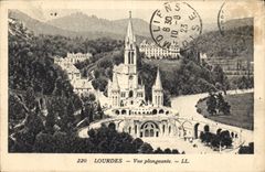 CPA Lourdes Vue plongeante 