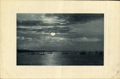 CPA Coucher de soleil Bateaux