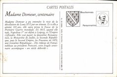 REPRO Le Centenaire de Saligny sur Roudon Madame Domeur nee Jacqueline Vaudelin a Coulanges Allier