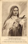 CPA Sainte Therese de l'enfant Jesus couvrant son crucifix de roses 