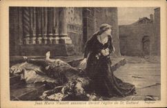 CPA Jean Marie Viscont assassine devant l'eglise de St Goffard 