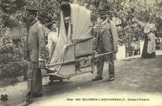 REPRO Folklore Allier Bourbon L'Archambault Chaise a Porteurs 