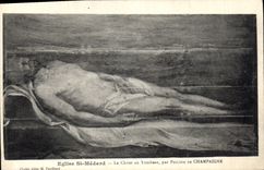 CPA Eglise St Medard Le Christ au Tombeau par Philippe de Champaigne 