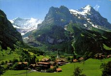 CPA Grindelwald Fiescherhorner Hornli und Eiger 
