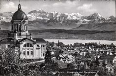 CPA Zurich Kreuzkirche und Glarneralpen 