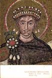 CPA Giustiniano Imperatore Basilica S Vitale Musaico Secolo 