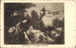CPA Boucher La Bergere endormie 
