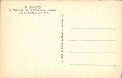 CPA Lourdes La Basilique et le Monument Interalie vus du Chateau fort 