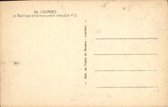 CPA Lourdes La Basilique et le monumnet interallie 