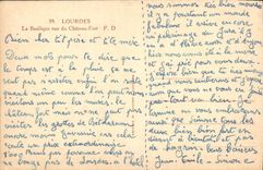 CPA Lourdes La Basilique vue du Chateau Fort 