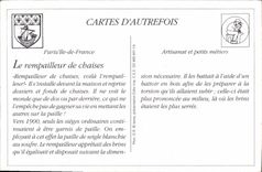 REPRO Les petits metiers parisiens Le Rempailleur de chaises Folklore