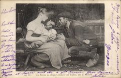 CPA La Femme au Baquel allaitant son Enfant 