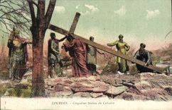 CPA Lourdes Cinquieme Station du Calvaire 