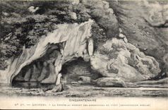 CPA Lourdes La Grotte au Moment des Apparitions 