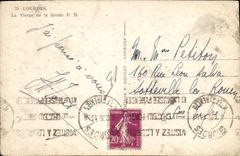 CPA Lourdes La Vierge de la Grotte 