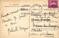 CPA Lourdes La Basilique et le Pic du Jer 