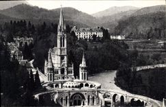 CPA Lourdes La Basiluque vue du Chateau Fort The Basilica from the Castle 