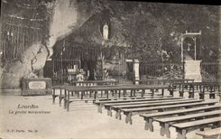CPA Lourdes La Grotte Miraculeus 