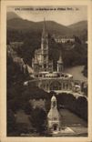 CPA Lourdes La Basilique vue du Chateau Fort 