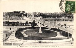 CPA Tours Vue generale du Pont Wilson et la Loire 