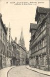 CPA Caen La rue de Geole Maison des Quatrans et Clocher de Saint Pierre 