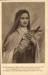 CPA Sainte Therese de l'Enfant Jesus couvrant son crucifix de roses 