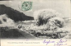 CPA Villers sur Mer Vagues de Tempete 