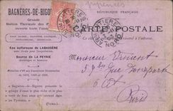 CPA Bagneres de Bigorre le Casino une carte des Thermes a plein tarif 