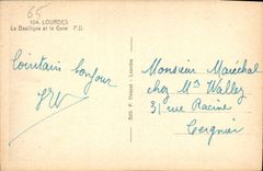 CPA Lourdes la Basilique et le Gave 